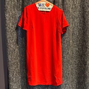 Vibrant Red Short Sleeve Dress